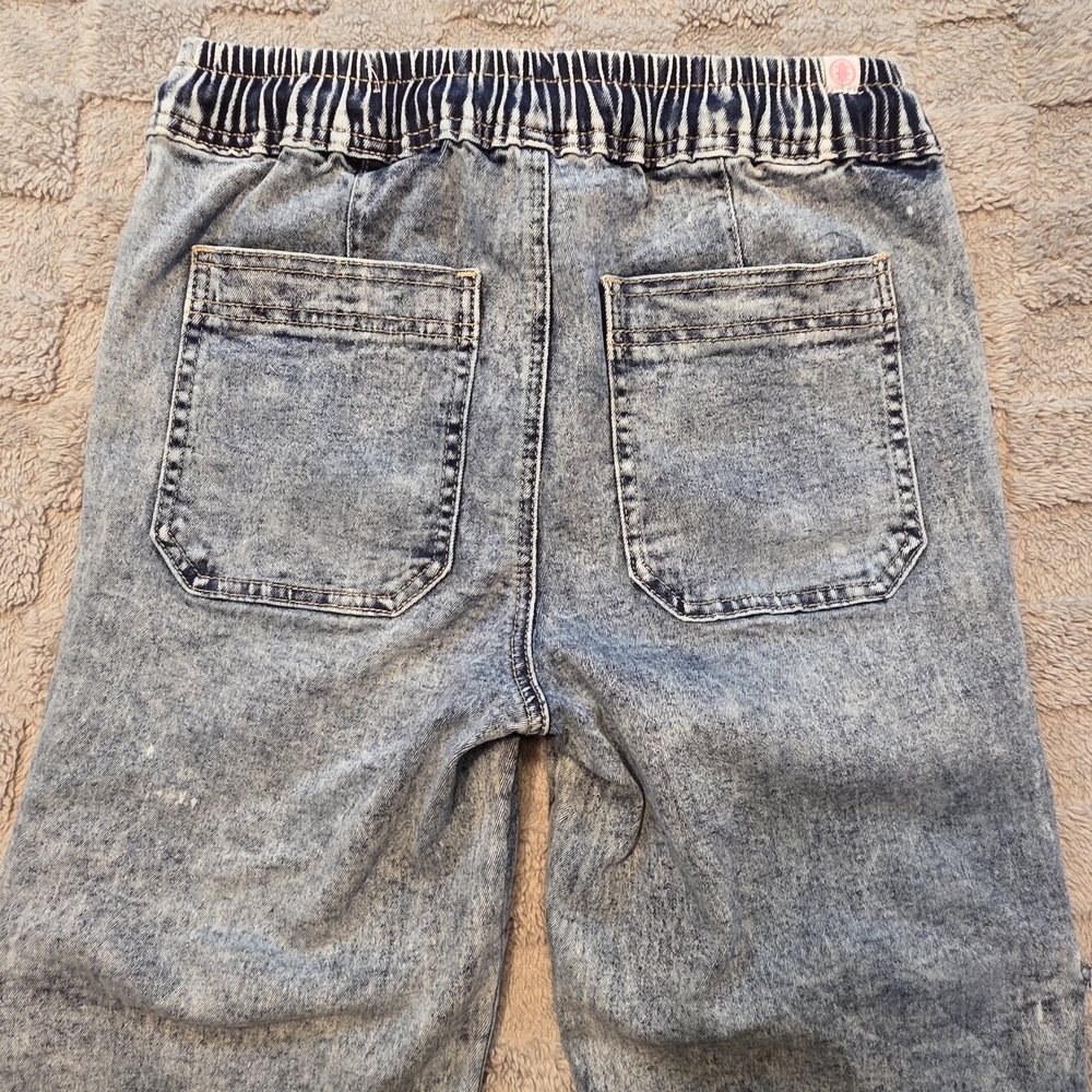 Elite Jeans Womens Cargo Size 7 Acid Wash Baggy Deep Pockets Drawstrings Retro - Picture 9 of 10